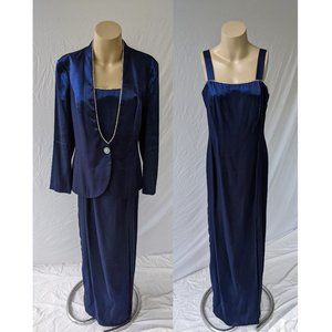 VTG Cachet Rhinestone Trimmed Dress + Jacket